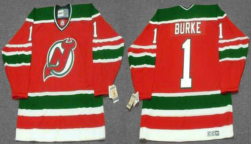 2019 Men New Jersey Devils #1 Burke red CCM NHL jerseys->new jersey devils->NHL Jersey